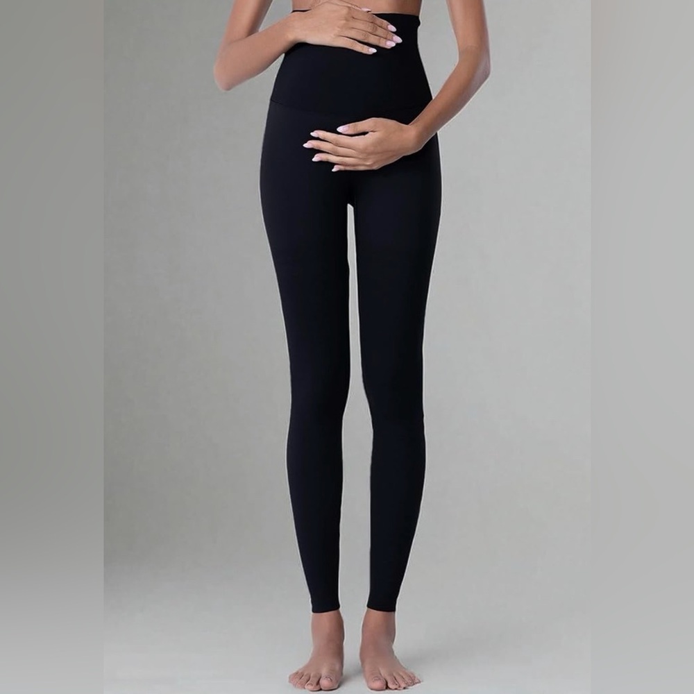 High-Waisted Black Maternity Leggings for Women